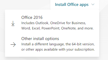 Choose Office 2016 